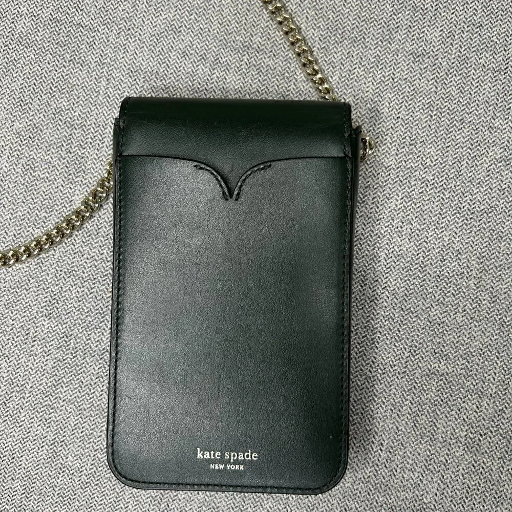 Kate Spade Leather Phone Crossbody Green EUC